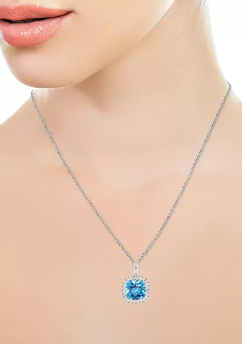 Top 10 🎉 14K White Gold 1/3 ct. t.w Diamond and 5.4 ct. t.w. Blue Topaz Pendant by Effy® ⭐ 2 Top 10 🎉 14K White Gold 1/3 ct. t.w Diamond and 5.4 ct. t.w. Blue Topaz Pendant by Effy® ⭐ - Image 2