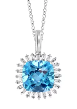 Top 10 🎉 14K White Gold 1/3 ct. t.w Diamond and 5.4 ct. t.w. Blue Topaz Pendant by Effy® ⭐ 5 Top 10 🎉 14K White Gold 1/3 ct. t.w Diamond and 5.4 ct. t.w. Blue Topaz Pendant by Effy® ⭐ -Effy® Sales Shop Belk 5752
