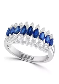 Best deal ✔️ 14K White Gold Diamond and Natural Sapphire Ring by Effy® 👏 -Effy® Sales Shop Belk 5789