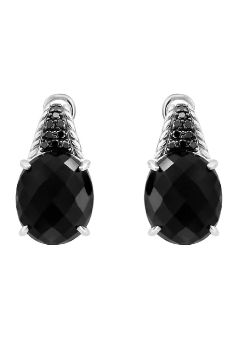 Cheap 🤩 Sterling Silver Black Diamond and Onyx Earrings by Effy® ⌛ 4 Cheap 🤩 Sterling Silver Black Diamond and Onyx Earrings by Effy® ⌛ - Image 4