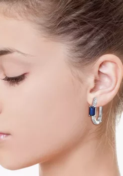 Wholesale ❤️ 3/4 ct. t.w. Sapphire and 1/10 ct. t.w. Diamond Earrings in 14K White Gold by Effy® 👏 -Effy® Sales Shop Belk 5804