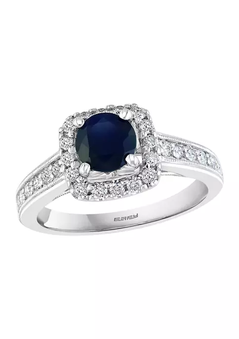 Best Sale 🎁 1/2 ct. t.w. Diamond and 1 ct. t.w. Sapphire Ring in 14K White Gold by Effy® 🛒 2 Best Sale 🎁 1/2 ct. t.w. Diamond and 1 ct. t.w. Sapphire Ring in 14K White Gold by Effy® 🛒 - Image 2