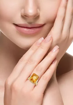 Promo 🧨 11.6 ct. t.w. Citrine and 1/2 ct. t.w. Diamond Ring in 14k Yellow Gold by Effy® 🔔 -Effy® Sales Shop Belk 583