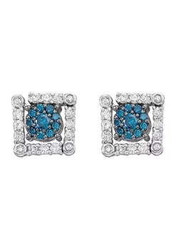 Best reviews of 👍 3/4 ct. t.w. Blue Diamond Diversa Earrings in 14K White Gold by Effy® ✔️