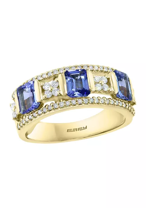Brand new ⌛ 1/3 ct. t.w. Diamond and 1.28 ct. t.w. Tanzanite Band in 14K Yellow Gold by Effy® 😉 1 Brand new ⌛ 1/3 ct. t.w. Diamond and 1.28 ct. t.w. Tanzanite Band in 14K Yellow Gold by Effy® 😉