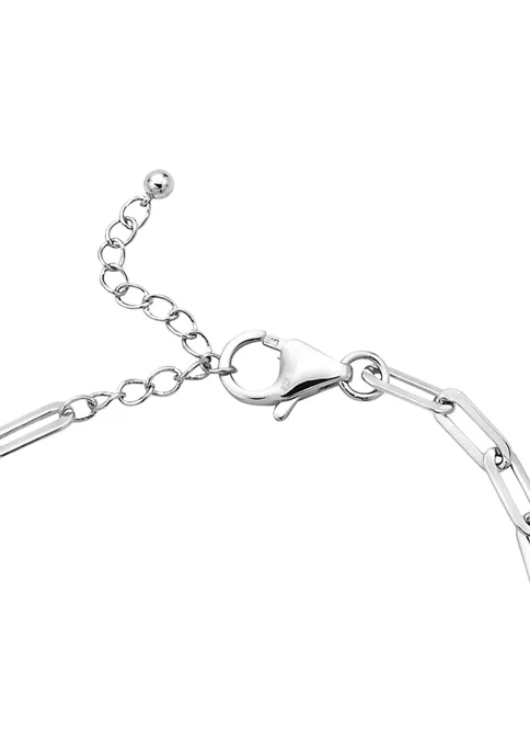 Promo 🎉 1/10 ct. t.w. Diamond Cross Paperclip Bracelet in Sterling Silver by Effy® 🛒 2 Promo 🎉 1/10 ct. t.w. Diamond Cross Paperclip Bracelet in Sterling Silver by Effy® 🛒 - Image 2