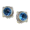 Budget ❤️ 925 Sterling Silver/18K Yellow Gold Blue Topaz Earrings by Effy® 🎉