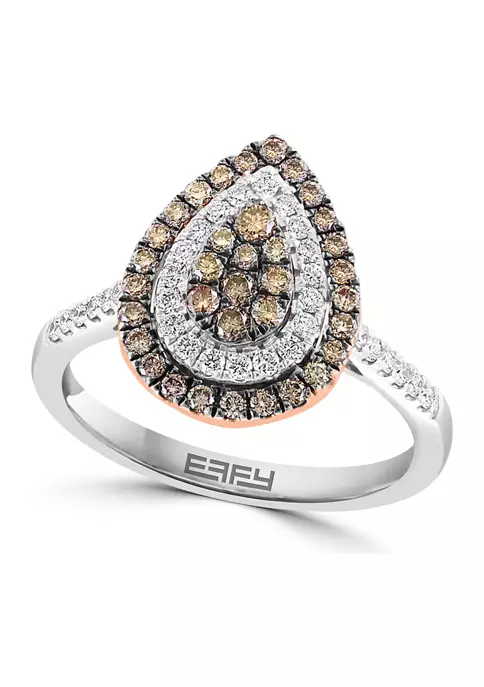 Deals 🔥 14K White and Rose Gold White Diamond and Espresso Diamond Ring by Effy® 🥰 1 Deals 🔥 14K White and Rose Gold White Diamond and Espresso Diamond Ring by Effy® 🥰