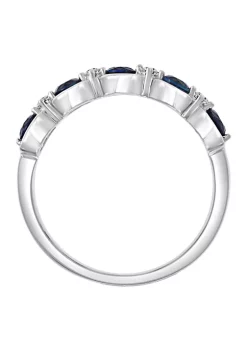 Hot Sale ⌛ 1/10 ct. t.w. Diamond and 3/4 ct. t.w. Sapphire Ring in 14K White Gold by Effy® 👍 -Effy® Sales Shop Belk 5921