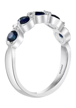 Hot Sale ⌛ 1/10 ct. t.w. Diamond and 3/4 ct. t.w. Sapphire Ring in 14K White Gold by Effy® 👍 -Effy® Sales Shop Belk 5922
