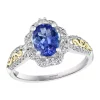 Best Pirce 💯 1/3 ct. t.w. Diamond and 1.14 ct. t.w. Tanzanite Ring in 14K Two Tone Gold by Effy® ✨
