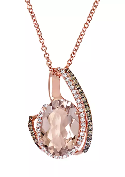 Promo 🔔 1/4 ct. t.w. Diamond and 3.15 ct. t.w. Morganite Pendant Necklace in 14K Rose Gold by Effy® 😉 3 Promo 🔔 1/4 ct. t.w. Diamond and 3.15 ct. t.w. Morganite Pendant Necklace in 14K Rose Gold by Effy® 😉 - Image 3