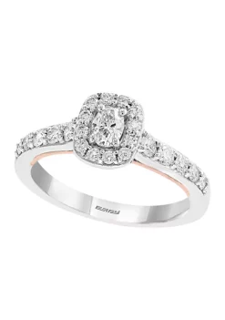 Budget 😉 5/8 ct. t.w. Oval Diamond Ring in 14k Rose and White Gold by Effy® 🥰