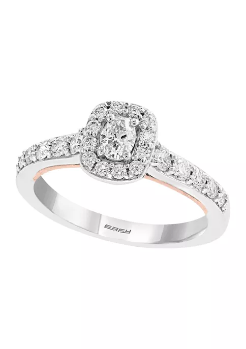 Budget 😉 5/8 ct. t.w. Oval Diamond Ring in 14k Rose and White Gold by Effy® 🥰 1 Budget 😉 5/8 ct. t.w. Oval Diamond Ring in 14k Rose and White Gold by Effy® 🥰