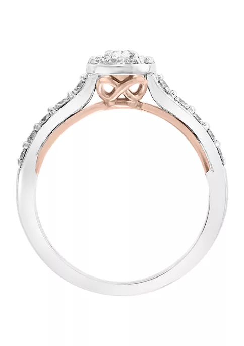 Budget 😉 5/8 ct. t.w. Oval Diamond Ring in 14k Rose and White Gold by Effy® 🥰 2 Budget 😉 5/8 ct. t.w. Oval Diamond Ring in 14k Rose and White Gold by Effy® 🥰 - Image 2