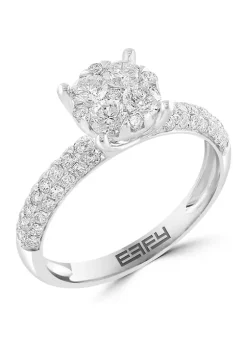 Hot Sale 🌟 9/10 ct. t.w. Diamond Cluster Ring in 14K White Gold by Effy® ⭐