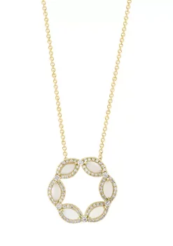 Deals 😀 14K Yellow Gold Diamond and Opal Pendant Necklace by Effy® 🤩