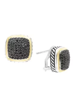 Discount ❤️ 7/8 ct. t.w. Black Diamond Earrings in 18K Yellow Gold and Sterling Silver by Effy® ✨