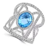 Buy ❤️ 14K White Gold Diamond and Blue Topaz Ring by Effy® 😀