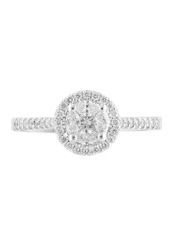 Brand new 💯 3/8 ct. t.w. Diamond Cluster Ring in 14K White Gold by Effy® 🌟 6 Brand new 💯 3/8 ct. t.w. Diamond Cluster Ring in 14K White Gold by Effy® 🌟 -Effy® Sales Shop Belk 6011