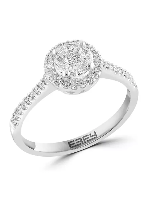 Brand new 💯 3/8 ct. t.w. Diamond Cluster Ring in 14K White Gold by Effy® 🌟 4 Brand new 💯 3/8 ct. t.w. Diamond Cluster Ring in 14K White Gold by Effy® 🌟 - Image 4