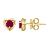 Flash Sale 👏 925 Gold Plated Silver Ruby Heart Earrings by Effy® 😀