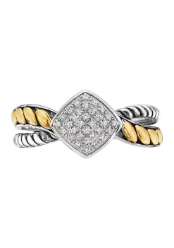 Budget 🥰 1/10 ct. t.w. Diamond Ring in Sterling Silver and 18K Yellow Gold by Effy® 🔥 -Effy® Sales Shop Belk 6048