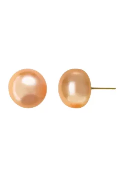 Hot Sale 🎉 14K Yellow Gold Peach Freshwater Pearl Earrings by Effy® 🛒