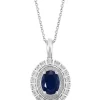 Best reviews of 😀 Diamond and Natural Sapphire Pendant Necklace in 14K White Gold by Effy® ✔️