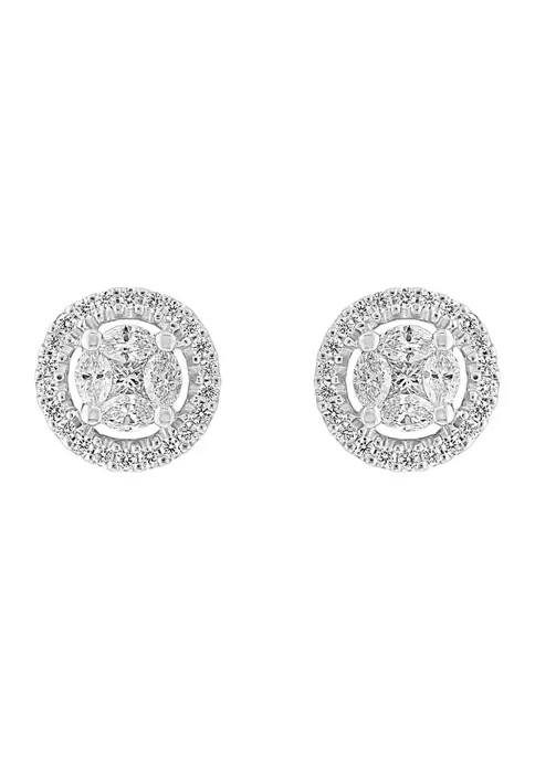 Discount 🛒 18K White Gold Diamond Stud Earrings by Effy® 💯 2 Discount 🛒 18K White Gold Diamond Stud Earrings by Effy® 💯 - Image 2