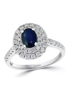 Top 10 ⭐ 5/8 ct. t.w. Diamond and 1 ct. t.w. Sapphire Ring in 14K White Gold by Effy® 🔔