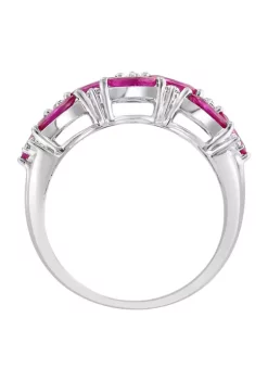 Budget 🌟 1/8 ct. t.w. Diamond and Ruby Ring in 14K White Gold by Effy® 😉 -Effy® Sales Shop Belk 6107