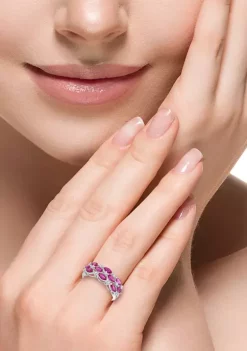 Budget 🌟 1/8 ct. t.w. Diamond and Ruby Ring in 14K White Gold by Effy® 😉 -Effy® Sales Shop Belk 6108