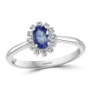 Outlet ❤️ 1/8 ct. t.w. Diamond and 3/8 ct. t.w. Tanzanite Ring in 14K White Gold by Effy® 🔥