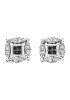 Buy ❤️ 1/2 ct. t.w. Black and White Diamond Diversa Earrings in 14K White Gold by Effy® 🤩