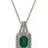 Best reviews of 🔥 1/3 ct. t.w. Diamond and 1 ct. t.w. Emerald Pendant Necklace in 14K White Gold by Effy® 🥰