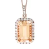 Deals 🛒 1/3 ct. t.w. Diamond and 3.85 ct. t.w. Morganite Pendant Necklace in 14K Rose Gold by Effy® ⌛