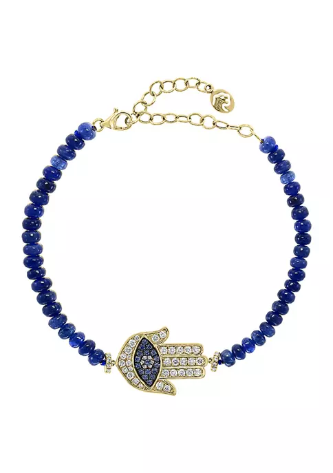 Cheap 🛒 14K Yellow Gold Diamond and Natural Sapphire Bracelet by Effy® 🔥 1 Cheap 🛒 14K Yellow Gold Diamond and Natural Sapphire Bracelet by Effy® 🔥