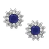 Deals 😉 5/8 ct. t.w. Blue Sapphire and 1/4 ct. t.w. White Diamonds Earrings 14K White Gold by Effy® ✨