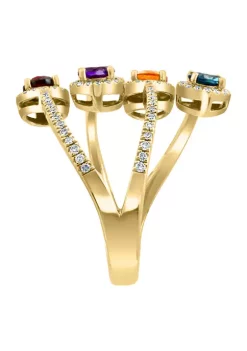 Best Pirce ✔️ 14K Yellow Gold Diamond, Amethyst, London Blue Topaz, Citrine, and Garnet Ring by Effy® 🛒 7 Best Pirce ✔️ 14K Yellow Gold Diamond, Amethyst, London Blue Topaz, Citrine, and Garnet Ring by Effy® 🛒 -Effy® Sales Shop Belk 6218