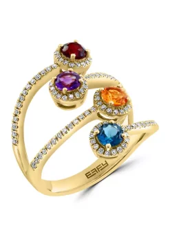 Best Pirce ✔️ 14K Yellow Gold Diamond, Amethyst, London Blue Topaz, Citrine, and Garnet Ring by Effy® 🛒 9 Best Pirce ✔️ 14K Yellow Gold Diamond, Amethyst, London Blue Topaz, Citrine, and Garnet Ring by Effy® 🛒 -Effy® Sales Shop Belk 6220