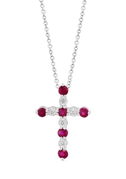 Hot Sale ⭐ Diamond and Natural Ruby Pendant Necklace in Sterling Silver by Effy® 😀 7 Hot Sale ⭐ Diamond and Natural Ruby Pendant Necklace in Sterling Silver by Effy® 😀 -Effy® Sales Shop Belk 6224