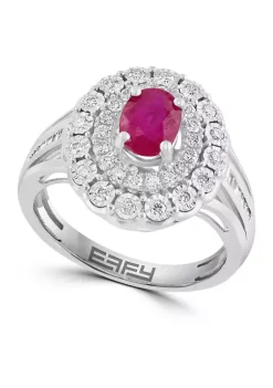 Best Sale ✨ 3/8 ct. t.w. Diamond and Ruby Ring in Sterling Silver by Effy® ✨ -Effy® Sales Shop Belk 6265