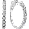 Promo 🛒 3/8 ct. t.w. Diamond Hoop Earrings in 14k White Gold by Effy® 👏