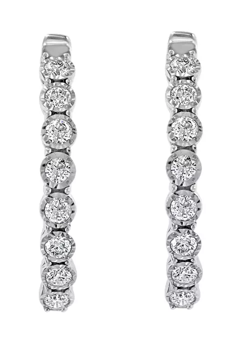 Promo 🛒 3/8 ct. t.w. Diamond Hoop Earrings in 14k White Gold by Effy® 👏 2 Promo 🛒 3/8 ct. t.w. Diamond Hoop Earrings in 14k White Gold by Effy® 👏 - Image 2