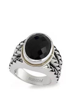 Top 10 💯 Oval Cut Onyx Ring in Sterling Silver & 18K Yellow Gold by Effy® 💯 -Effy® Sales Shop Belk 632