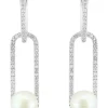 Deals 😉 1/2 ct. t.w. Diamond and Freshwater Pearl Earrings in 14K White Gold by Effy® 🔥