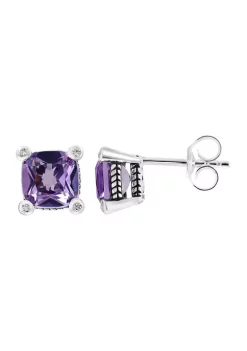 Deals 🔔 Cable Amethyst and White Sapphire Earrings in Sterling Silver by Effy® 👍