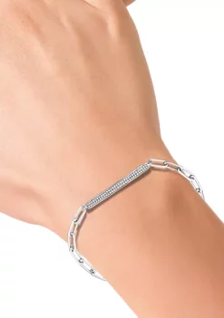 Best Sale ✔️ 1/4 ct. t.w. Diamond Bar Paperclip Bracelet in Sterling Silver by Effy® ✨ -Effy® Sales Shop Belk 6375