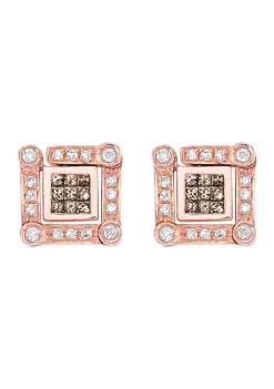 Best deal 👍 14K Rose Gold White and Espresso Diamond Diversa Earrings by Effy® 🎉 -Effy® Sales Shop Belk 6411